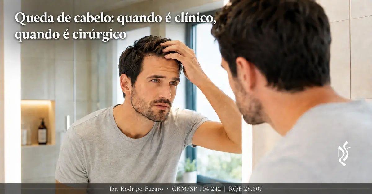 Queda de cabelo: quando é clínico, quando é cirúrgico — Clínica Fuzaro