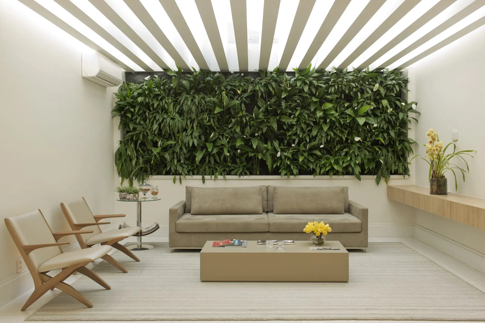 Estar com jardim vertical